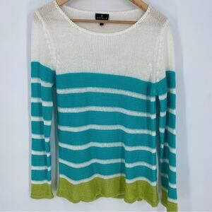 Marble Woman’s Sweater Stripes Coastal Lightweight Medium‎